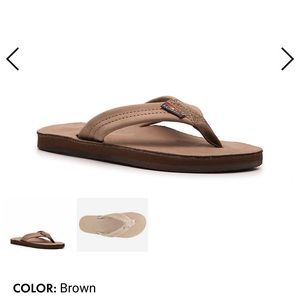Rainbow Brown Flip Flops